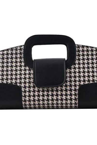 Rsslyn Black Shoulder Bags for Women Checkered Style New Fashion Trend Bags Black Small Purses
