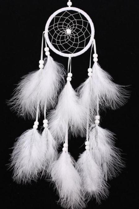 High Quality White Dream Catcher Home and Garden Patio Decoration Nordic Native American Beliefs-Feathers and Webs and Dreams