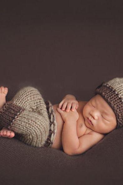 Fashion 2019 Boys Props Photography Props Acorn Hat Matching Brown Pant Newborn Boys Props Newborn Baby Boys Brown Hats