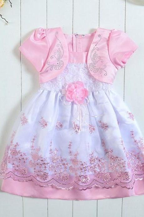 RSS Boutique ON SALE Soft Pink Dress Formal Flower Girls Dresses with FREE Pink Bow Headband
