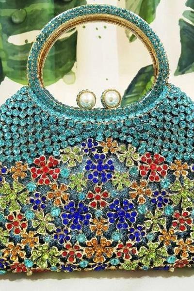 Rsslyn Flower Clutches for Luxury Wedding Bags Fuller Crystal Bags