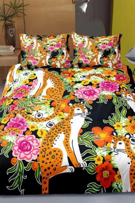 3D Colorful Bright Leopard Prints Home and Decor Duvet Cover and Pillow Cases Home Textile Bed Linen