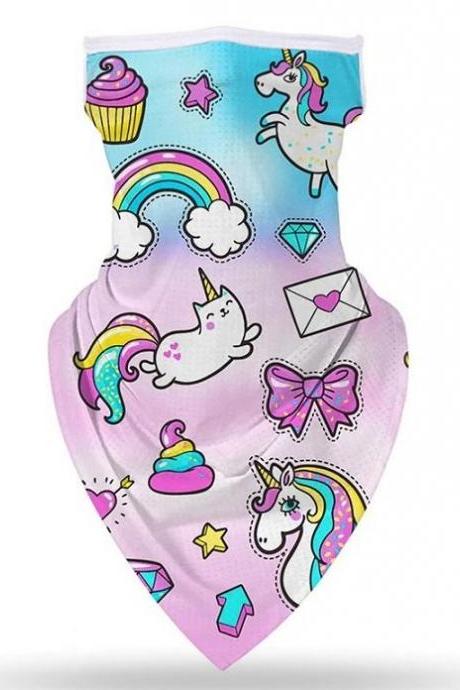 Rsslyn Masks for Girls Unicorn Facemasks for Baby Girls with Ear Hooks Mouth and Nose Cover