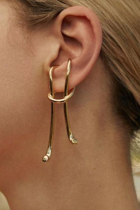Exquisite Golden Earrings at RudelynsSariSariStore.com-New Trend Earrings and Fashion Exaggerated Ear Jewelry for Women Slip Knot Earrings