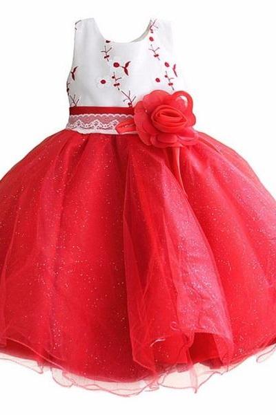 RSSLyn 4T/5T Girls Dress Limited Stocks Fashion Red Tutu Dress for Girls Red Baby Dress Ready for Shipping Dresses with Free Headband