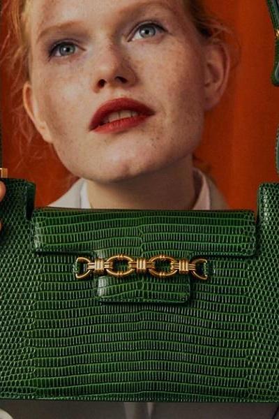 Rsslyn Luxury Green Purse for Elegant Lady Genuine Leather Underarm Bag Geometric Dimensional Bag FREE C Brooch