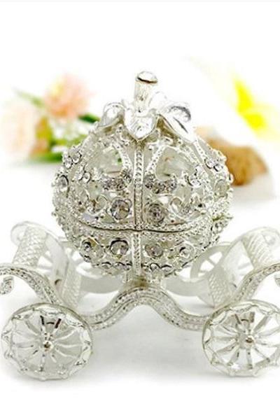 Rsslyn Trinket Boxes for a Royal Princess Jewelry Boxes RSS14-382021 Hollow Silver Plated Pumpkins