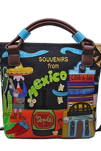 Rsslyn New Mexico Tote Bags Excellent Patchwork Leather Satchel