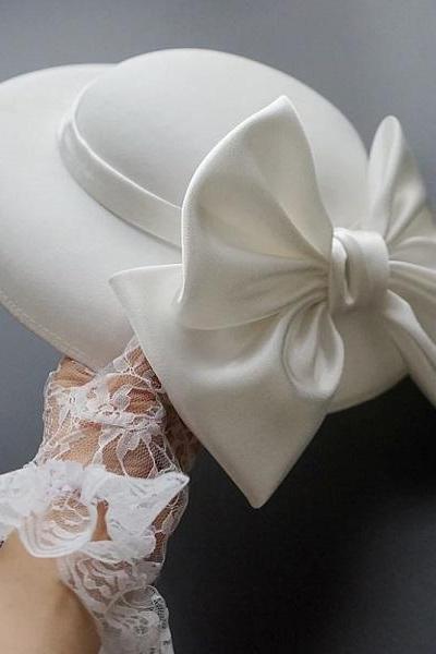 Rsslyn Bridal Hats Wedding Hats with Bow British Hats