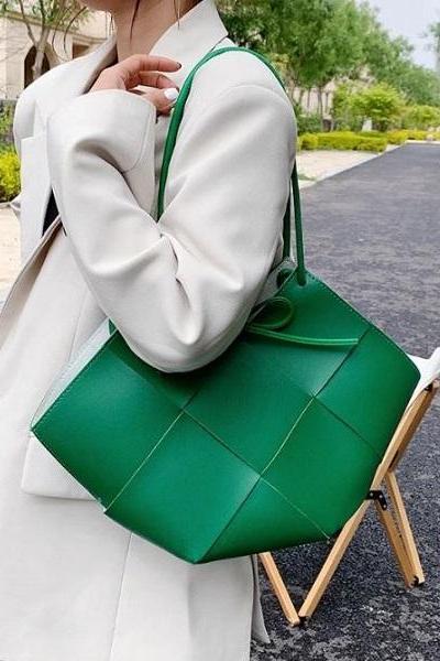 Rsslyn New Fashion Bags Green Under Arm Bag Large Capacity Big PU Leather Shoulder Bags For Women