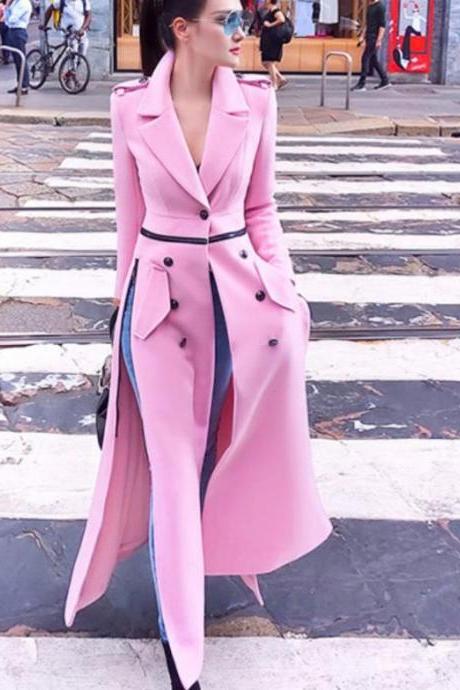 Rsslyn Luxury Trench Coats On Hand Items Pink Trench Coats for Women