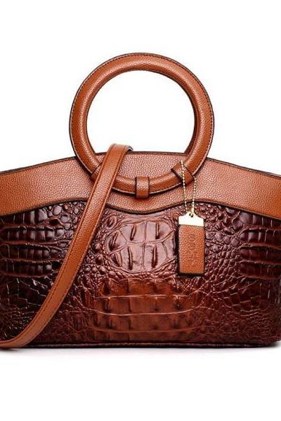 Rsslyn Fashion Bags for Women Updated Brown Leather Shoulder Bags FREE CC Brooch