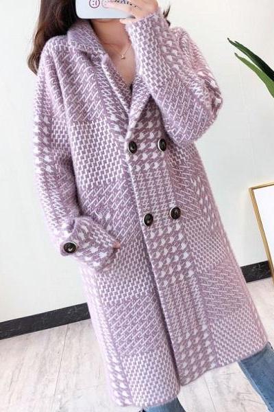 Rsslyn Very Warm Blazer Coats for Women Lavander Color Fashion Coats