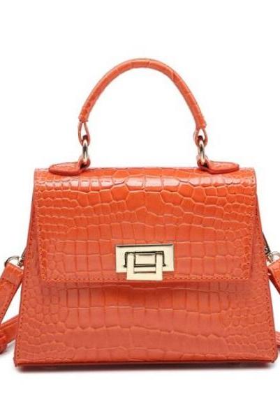 Rsslyn Fashion Trend Small Bags Orange Purse for Women Orange Leather Bags