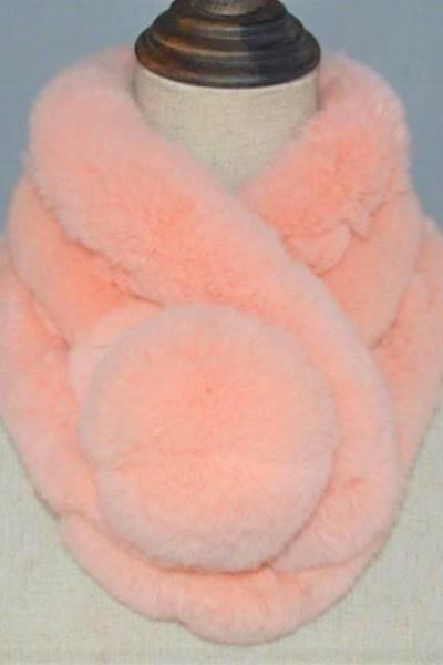 Rsslyn Winter Accessories for Tween Girls Pink Scarves Triple Back to Back Soft Fur Warm Scarves