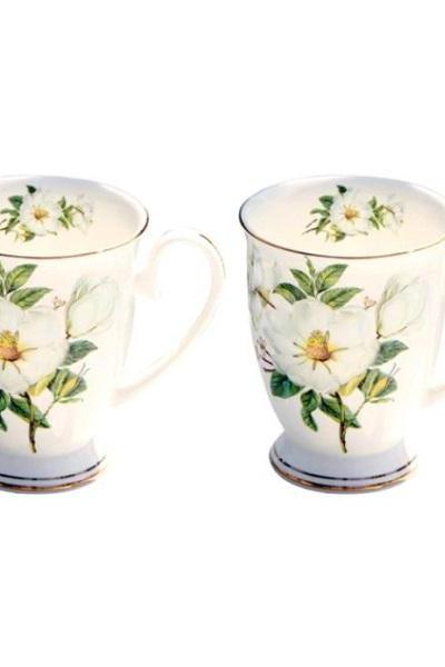 Rsslyn 2pcs/SET Porcelain Tea Cups Mothers Day Gift