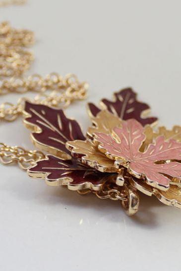 Maple Fall leaves Necklace Fall Mode Accessories for Women Fashion High Quality Necklaces