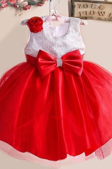 3-6 Months,6-9 Months Silver Dress for Infant Girls Bow Dress Pageant Ballgown Dresses
