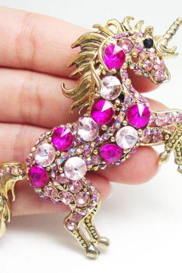 Hotpink Unicorn Brooch for Women Birthday Gift Unicorn Collections Magenta Pink Pins