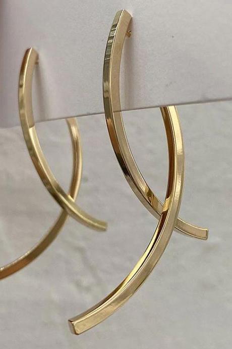 Golden Fish Earrings Solid Gold New Trendy Earrings-Christian Symbol Fish-Fashion Earrings