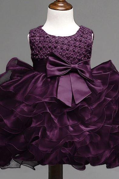 3-6 Months Purple Dress 6-9 Months Purple Tutu Dress 9-12 Months Wedding Dress Tiered Fluffy Dress