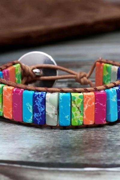 Rsslyn Chakra Bracelet Jewelry Handmade Multi Color Natural Stone