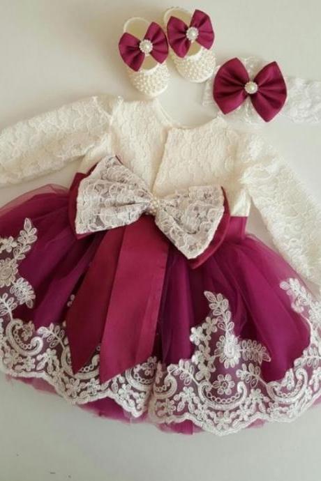 Red Baby Dress Ballgown Pageant Dress Holiday Dress for Girls Infant Girls Luxury Dresses