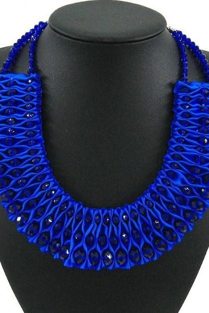 Royal Blue Necklaces for Women Royal Blue Chokers for Women Fashion Trendy Bib Statement