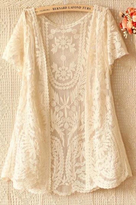 cotton lace cardigan