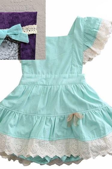 ON SALE Gorgeous Mint Green Dress Cotton Comfy Dress for Baby Girls Ready to Ship