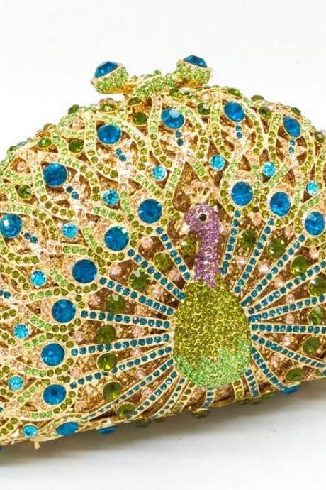 Peacock Clutch Wedding Luxury Purse