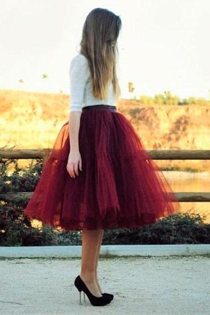 Rsslyn 7 Layers of Tutu Skirts for Women New Arrival Knee Length Skirts