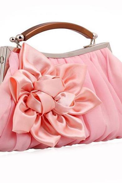 Pink Shoulder Bag Floral Pink Clutch for Bridesmaids Evening Clutch