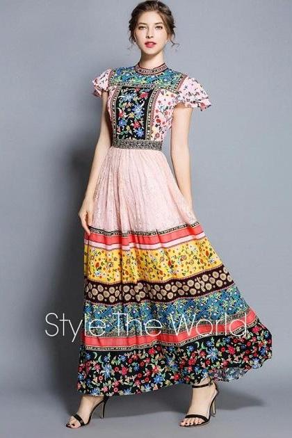 Rsslyn Charming Multi-Color Maxi Dress for Women