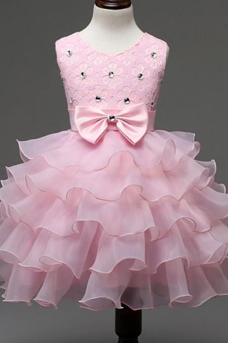 Pink Tutu Dress for Girls Pink Dress for Flower Girls Wedding Birthday Girls Ball Gown Outfit