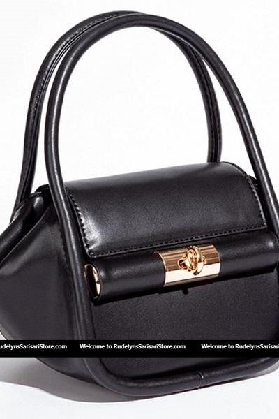 Rsslyn High-Quality Black Shoulder Bags Personalized Black Leather Bags for Women