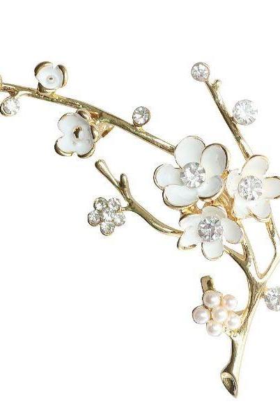 Wedding Brooch Bridal White Brooch RSS Boutique Bouquet White Plum Blossom White Brooch for Women