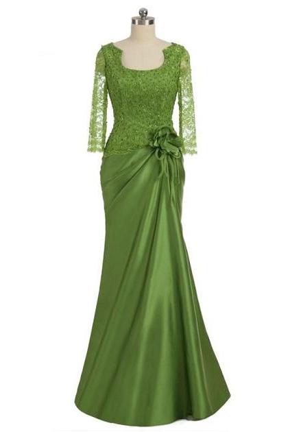Rsslyn Wedding Party Gowns With Corsage Fashion Green Dress For Bridesmaids Plus Sizes Available