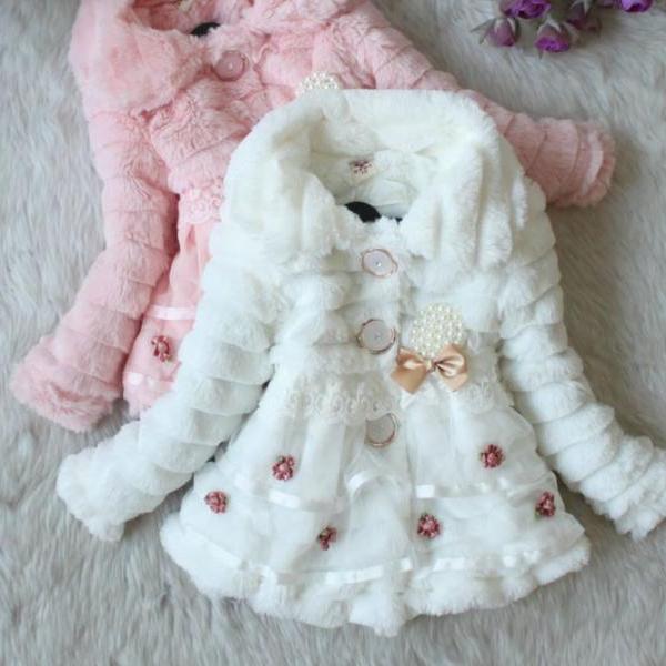 girls white winter coat