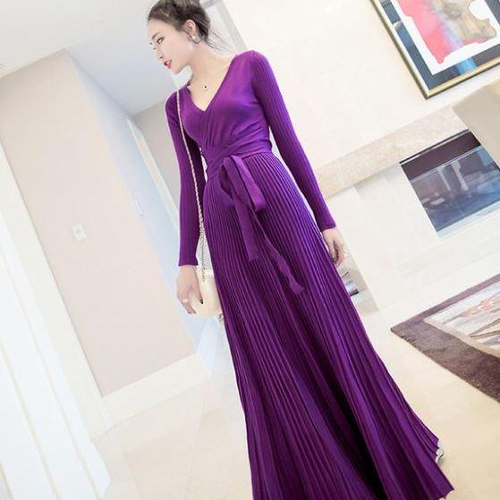 casual purple maxi dress