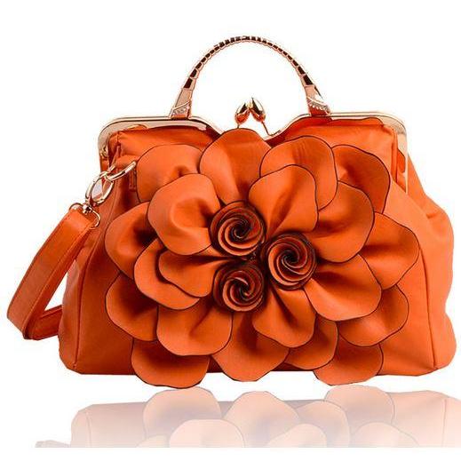 orange leather purse