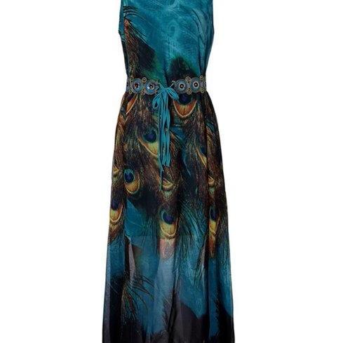 Maxi Dress For Women Peacock Dress Summer Dress Sleeveless Dress Plus ...