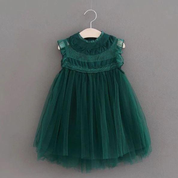 New Clothing for Infant Girls Lacy Mesh Material Summer and Spring Dresses 12-24mos,2t,3t