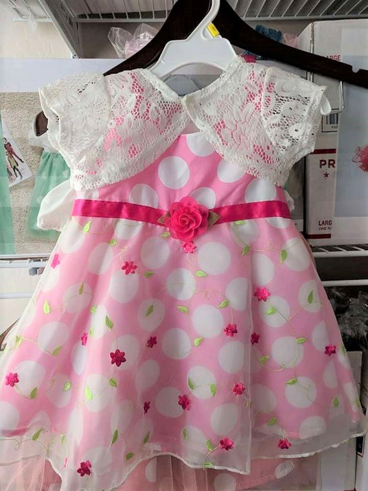 Polka Dots Dress For Girls With Shrug Comes With Free Headband Pink ...