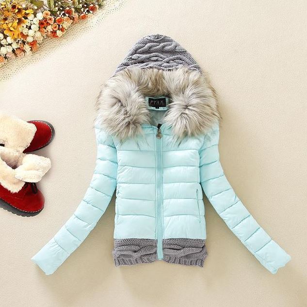 Free Shipping Mintgreen Knitted Splice Stylish Jackets For Women ...
