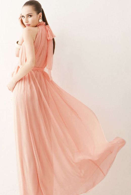 Strawberry Color Dress Red Maxi Dress For Women Floor Length Ankle Length Dress on Luulla