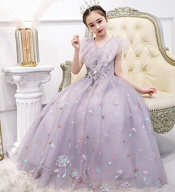 Rsslyn Embroidered Flowers Princess Dresses With Free Towering Tiara ...