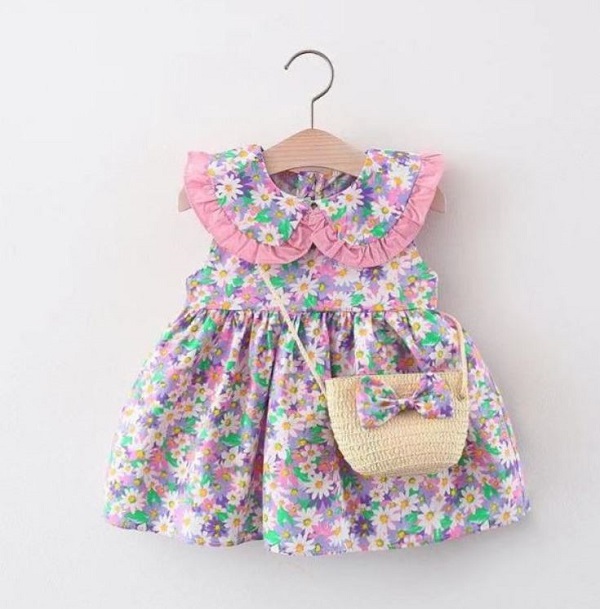 Rsslyn Cute Lavander Dress For Baby Girls With Matching Sling Purses on ...