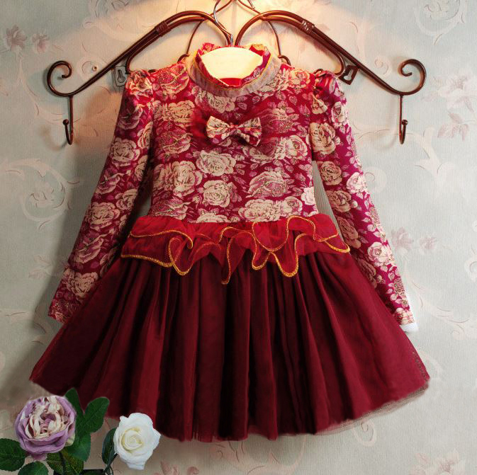 Long Sleeve Red Christmas Dress