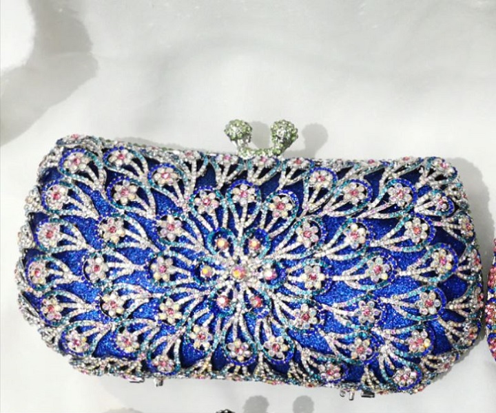 Rsslyn Luxury Blue Diamond Clutch Bags For Women Free CC Pins on Luulla